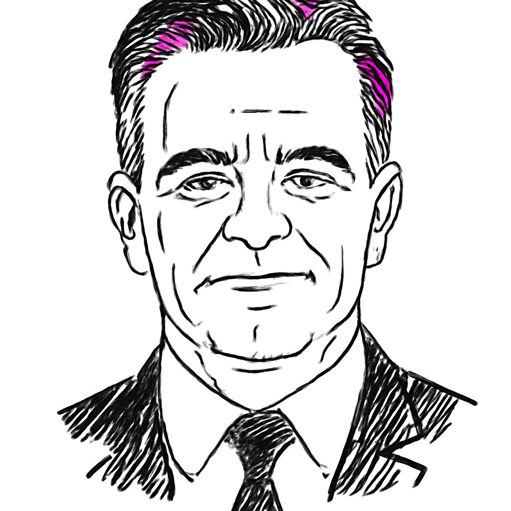Drawn portrait of Neil MacDonald
