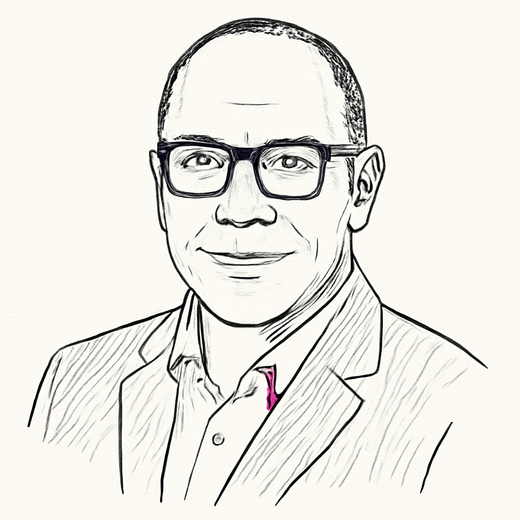 Drawn portrait of Ricardo Emmerich