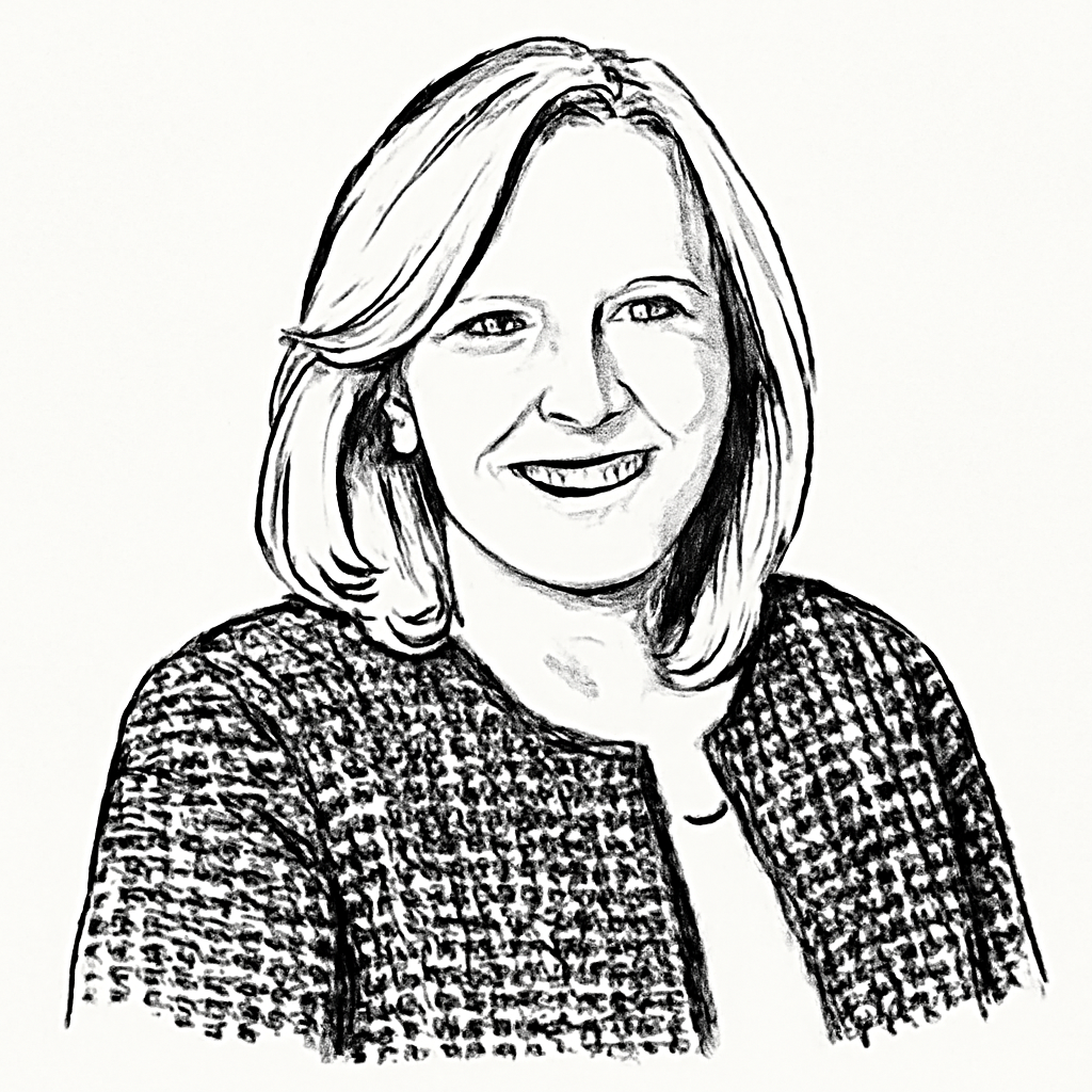 Drawn portrait of Jennifer Temple