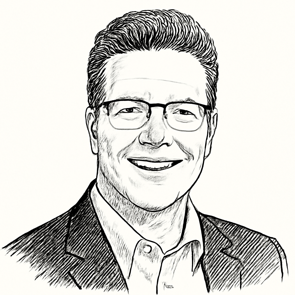 Drawn portrait of Matt Greenly