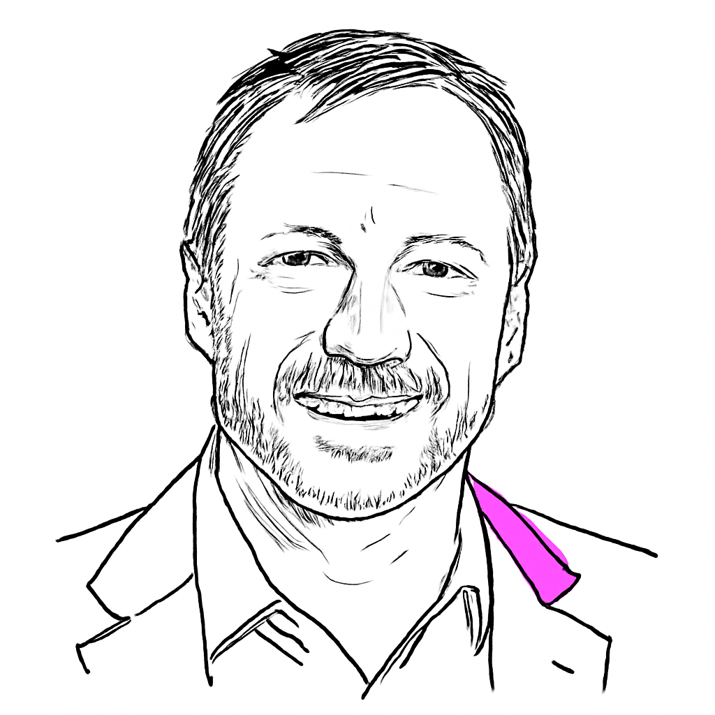 Drawn portrait of Paul Smith