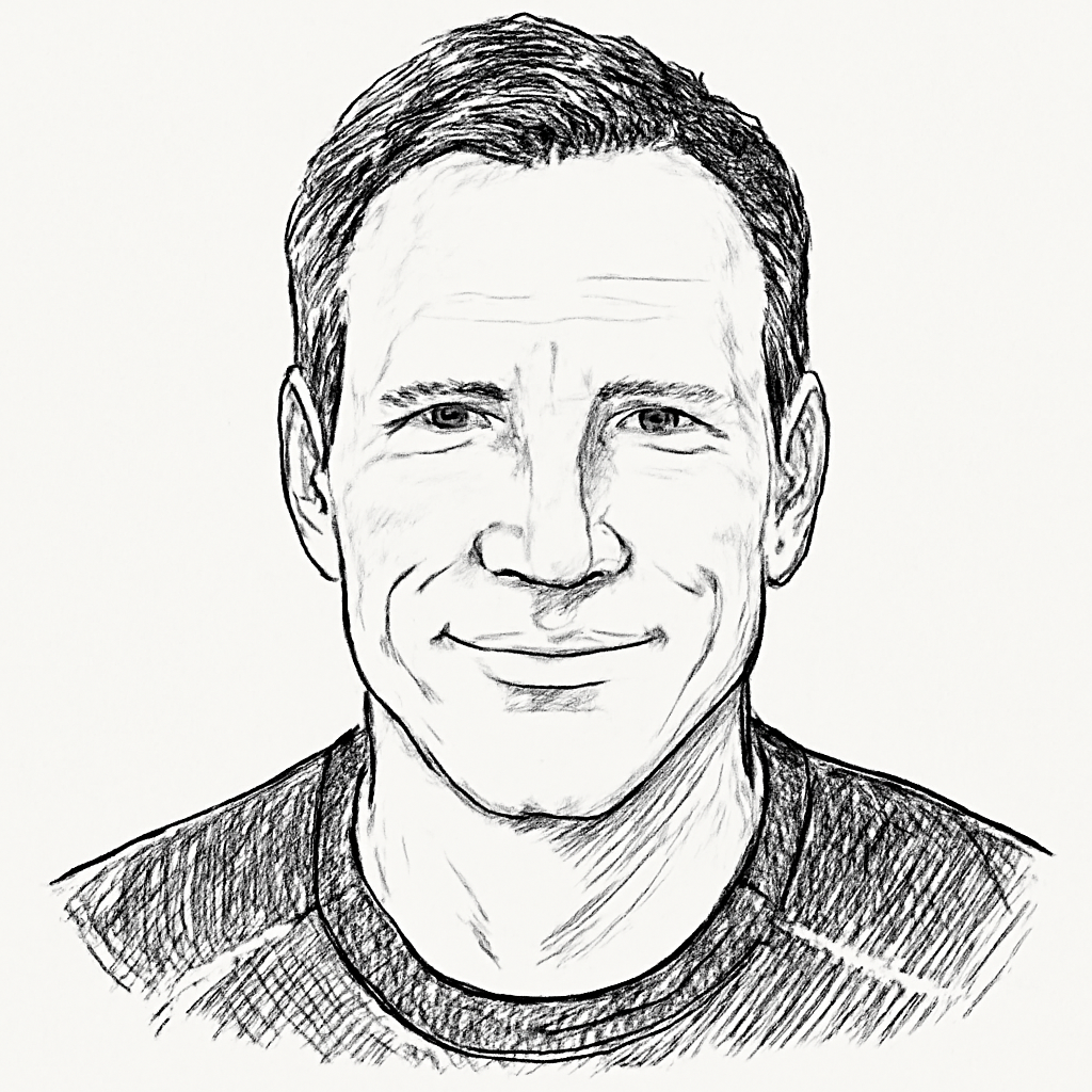 Drawn portrait of Thomas Wolf