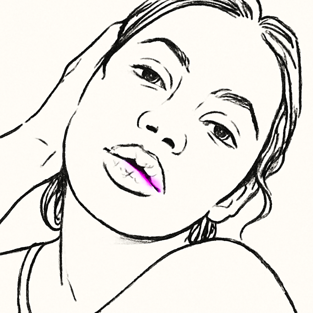 Drawn portrait of Gloria Mika