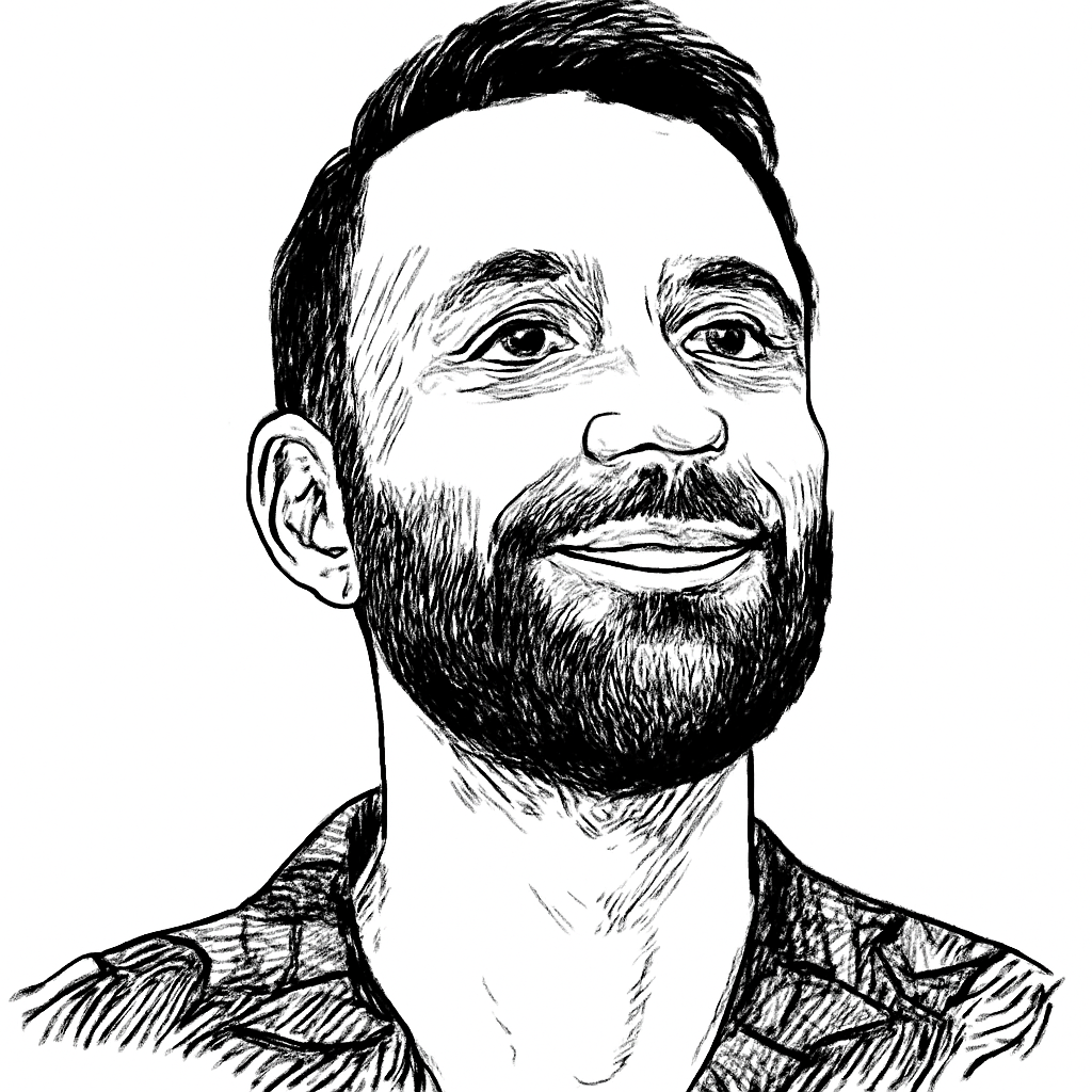 Drawn portrait of Francisco Aranda