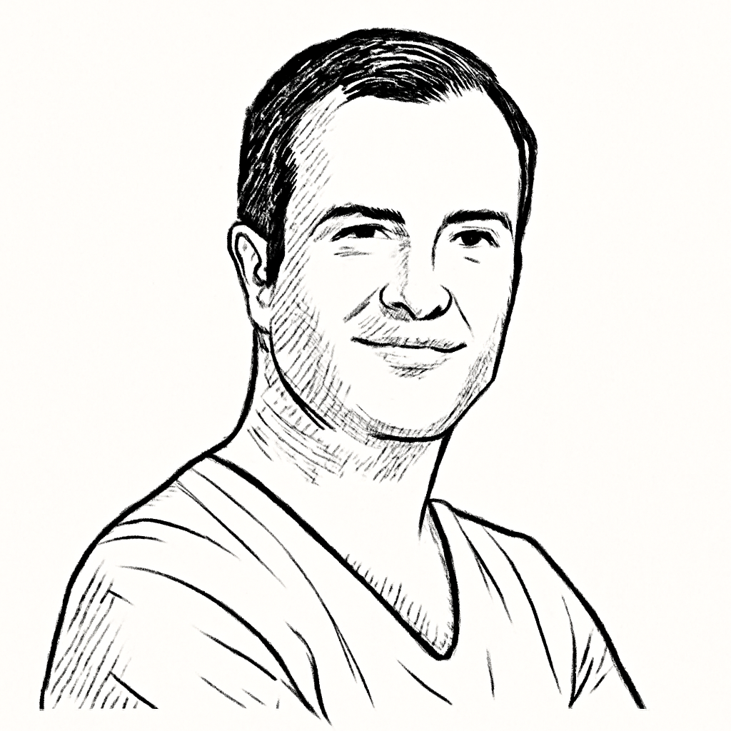 Drawn portrait of Julien Chaumond