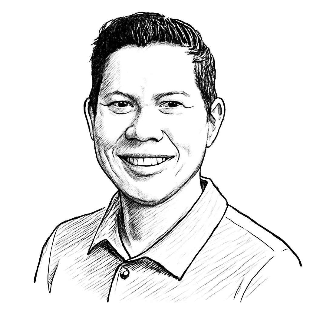 Drawn portrait of Kai Mak
