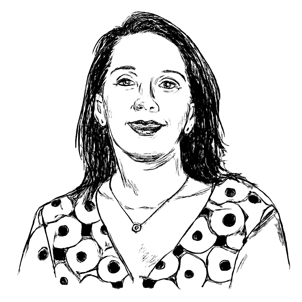 Drawn portrait of Gina Malkani