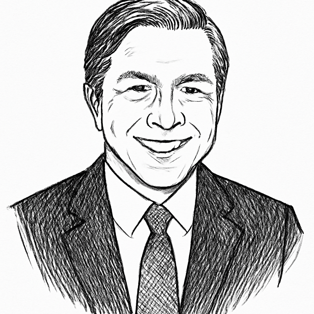 Drawn portrait of James Burnham