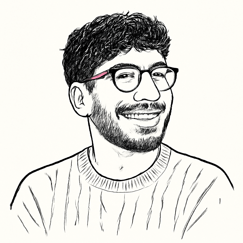 Drawn portrait of Arthur Guttilla