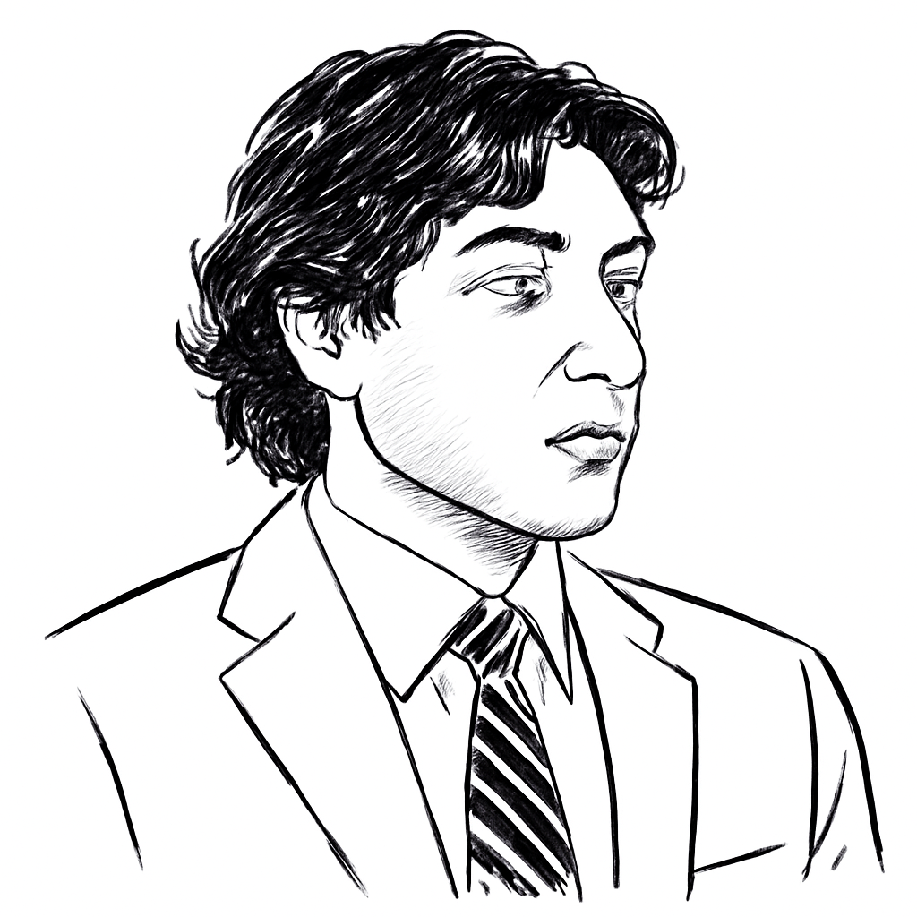 Drawn portrait of Kunal Gandhi
