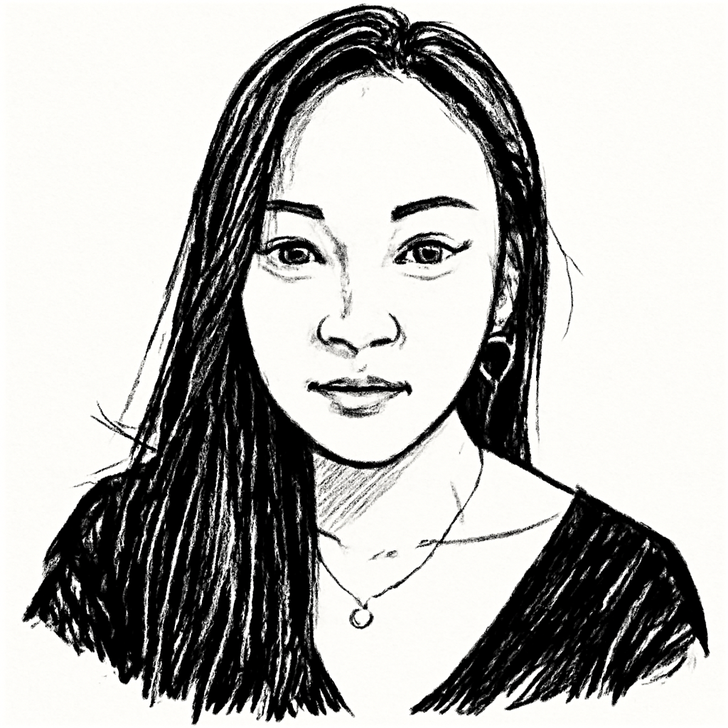 Drawn portrait of Joanne Kim
