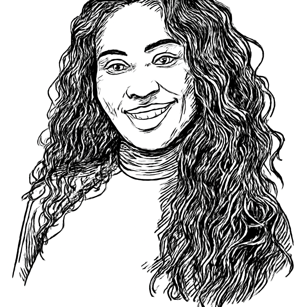Drawn portrait of Zohra Anwari