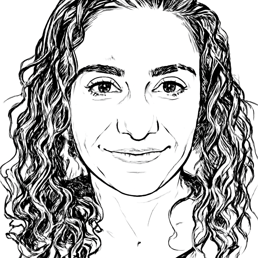 Drawn portrait of Sheh Fatemie