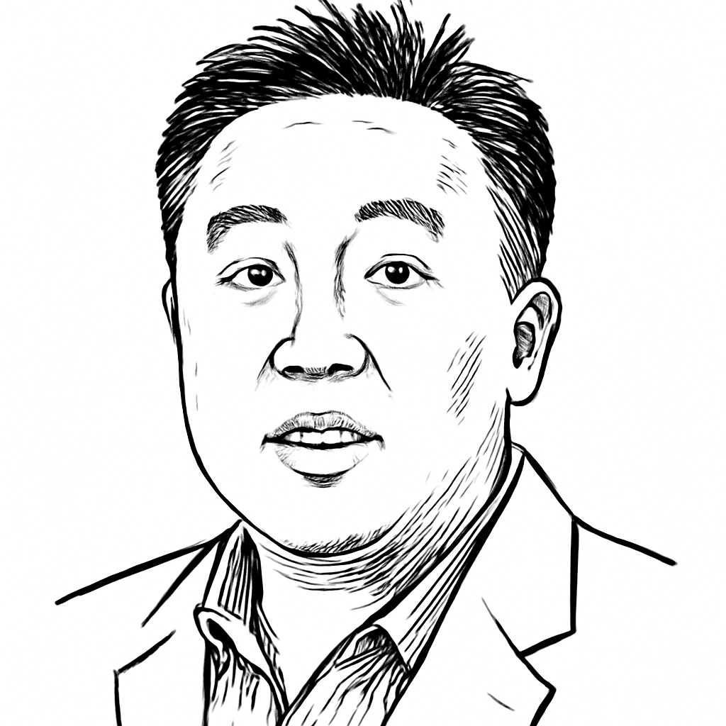 Drawn portrait of Richard Paik