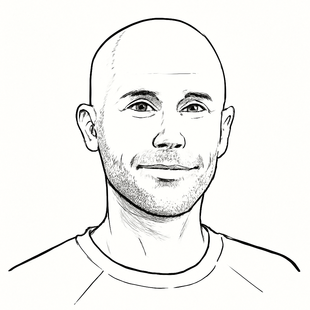 Drawn portrait of Mario Rodriguez