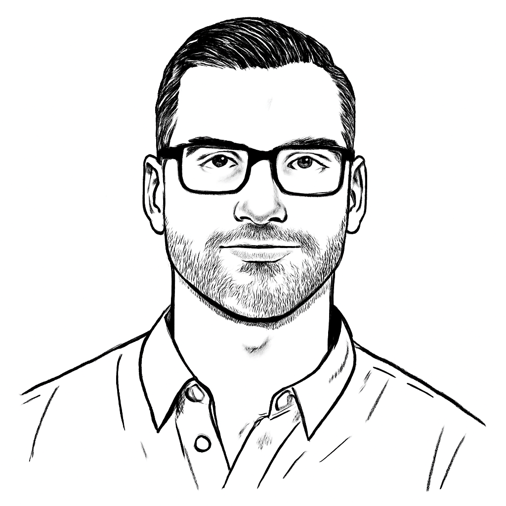 Drawn portrait of Jared Palmer