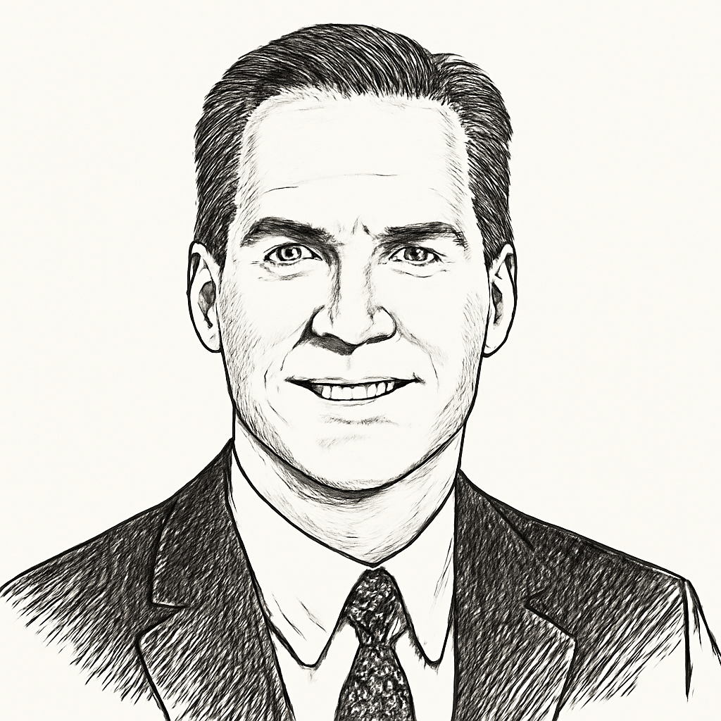 Drawn portrait of Bret Johnsen