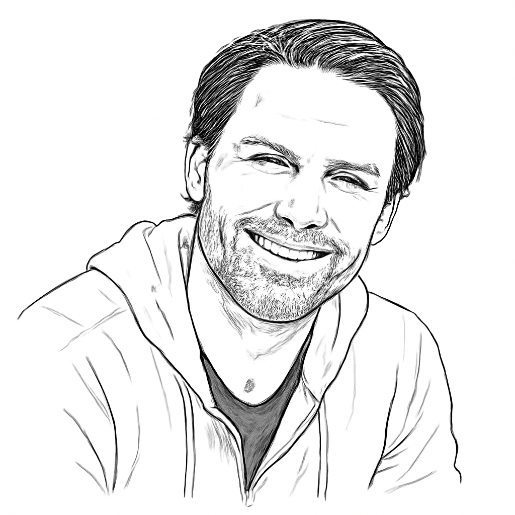 Drawn portrait of Donald Harrison