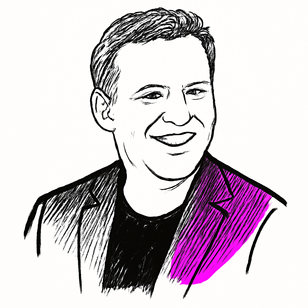 Drawn portrait of Matthew Prince