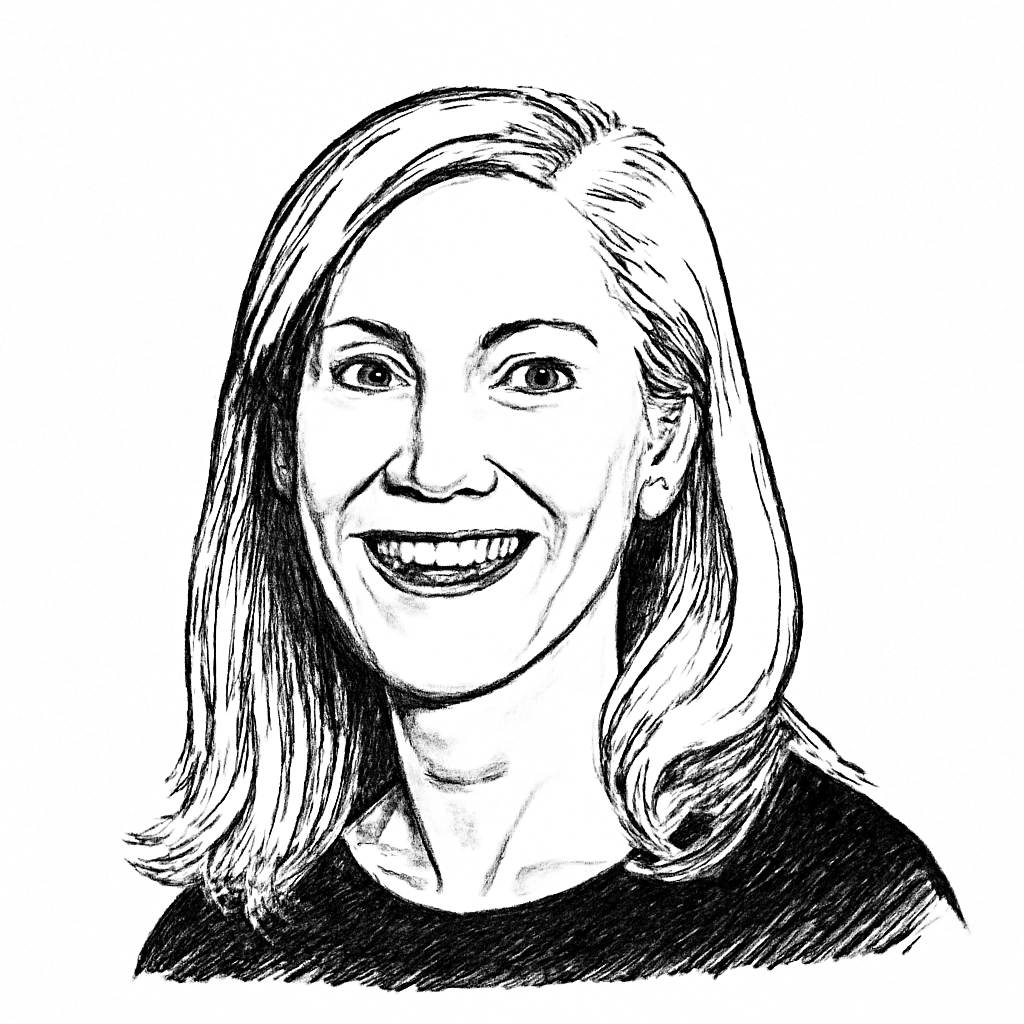 Drawn portrait of Kelly Russell