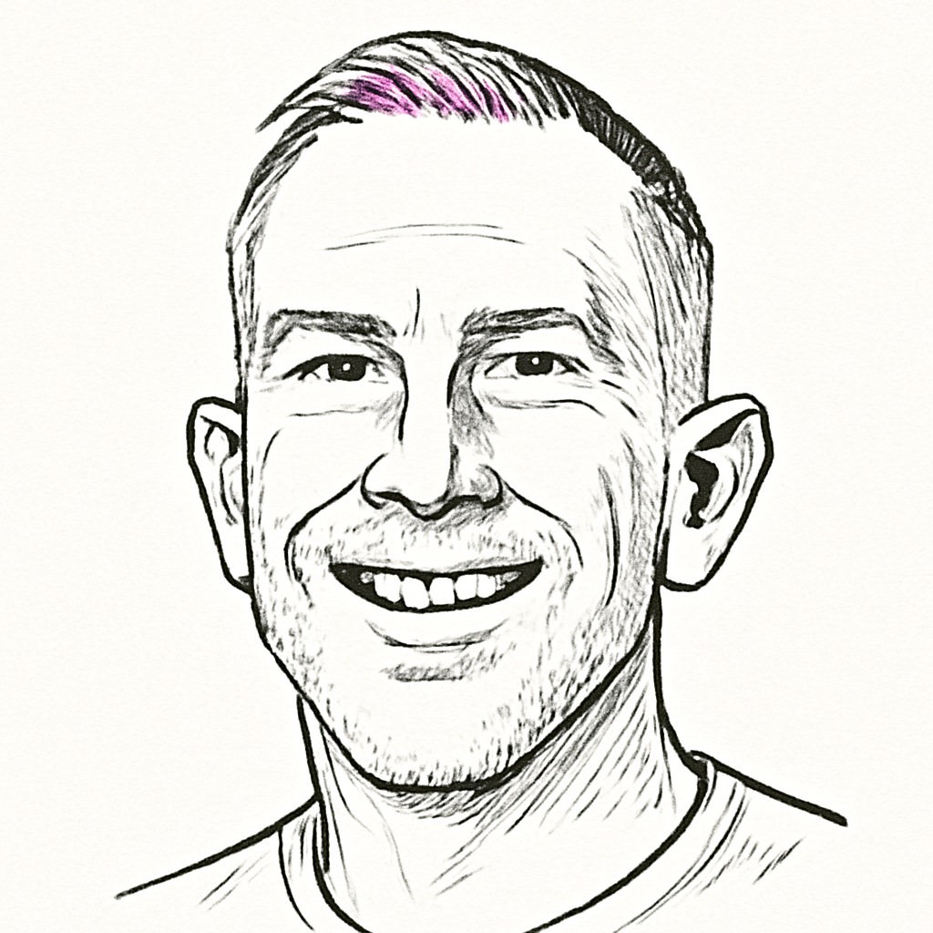 Drawn portrait of Rob Seaman