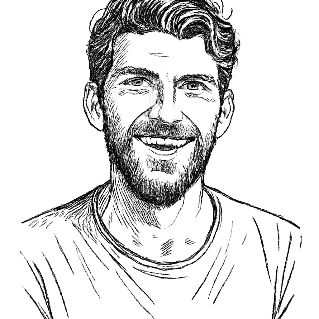 Drawn portrait of Joe Teplow