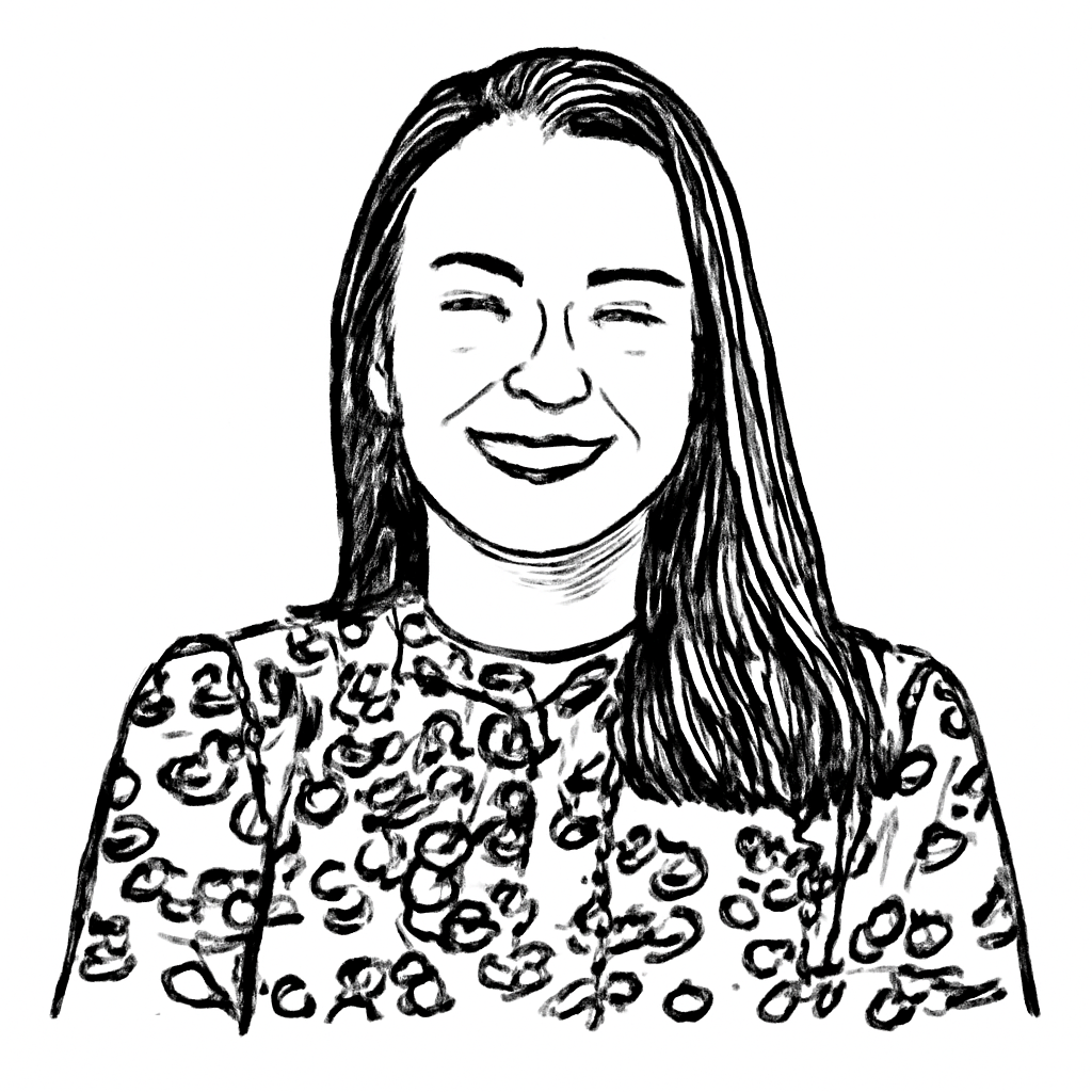 Drawn portrait of Sarah Walker