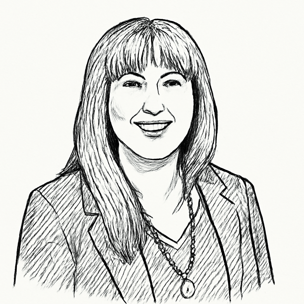 Drawn portrait of Mary Warnock