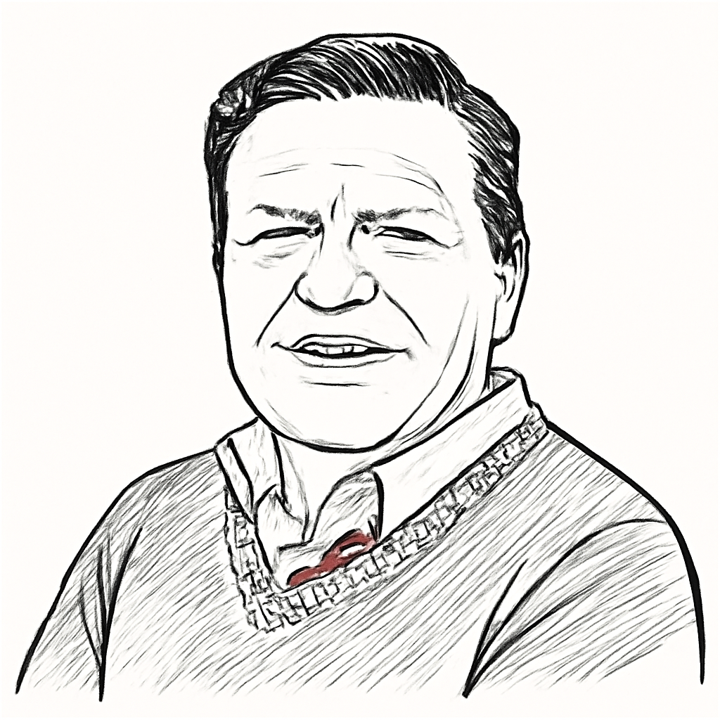 Drawn portrait of Peter Doolan