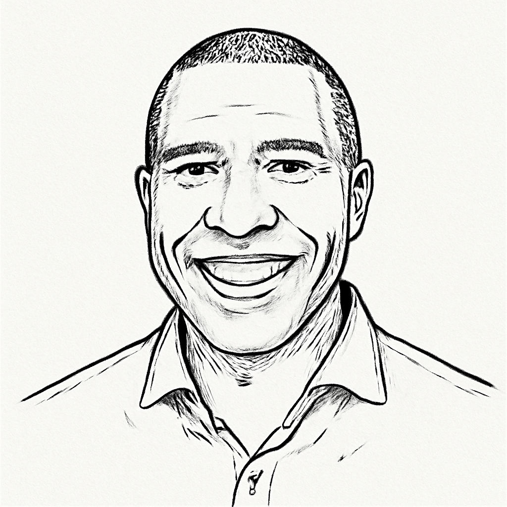 Drawn portrait of Tony West