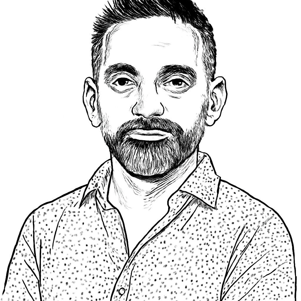Drawn portrait of Praveen Neppalli Naga
