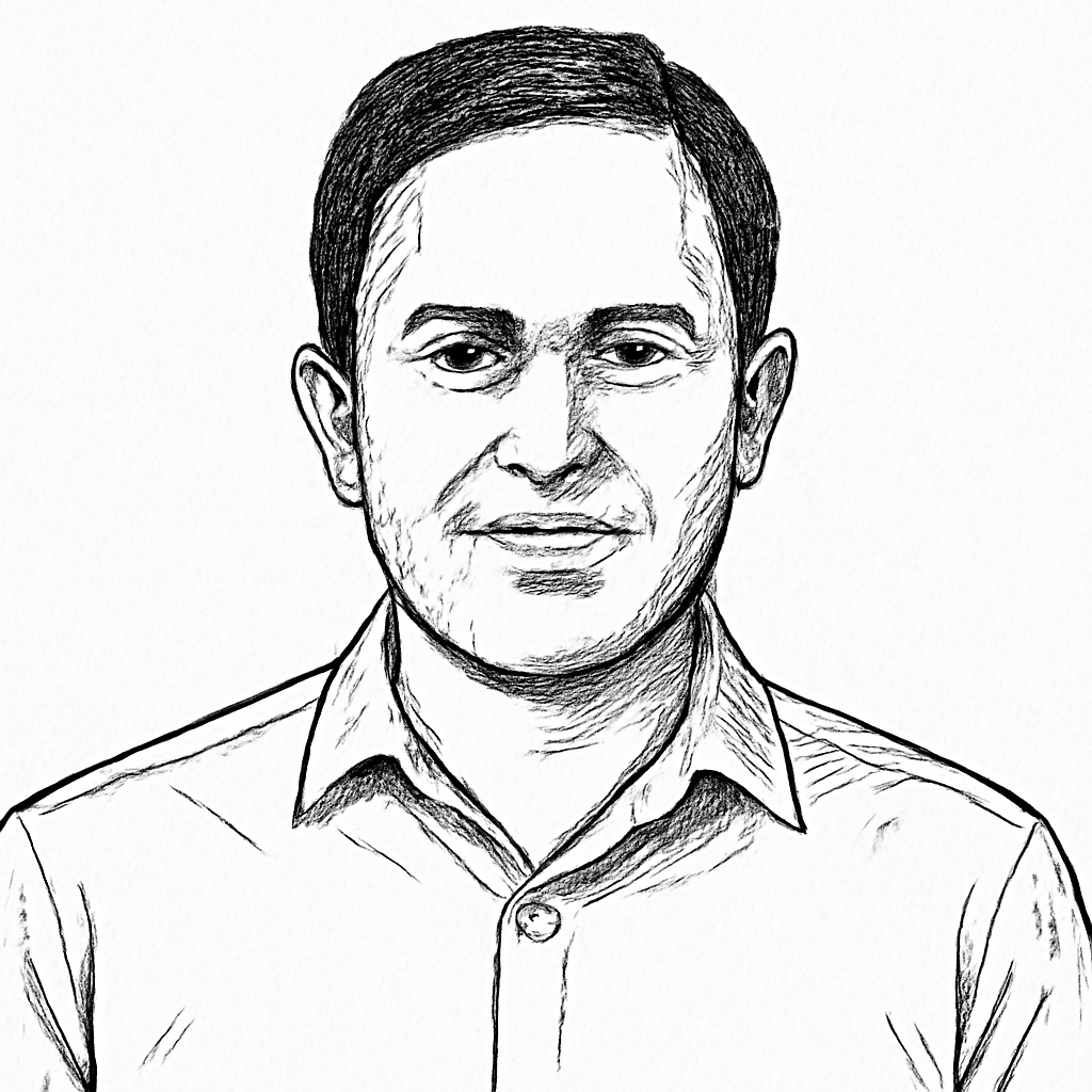 Drawn portrait of Sachin Kansal