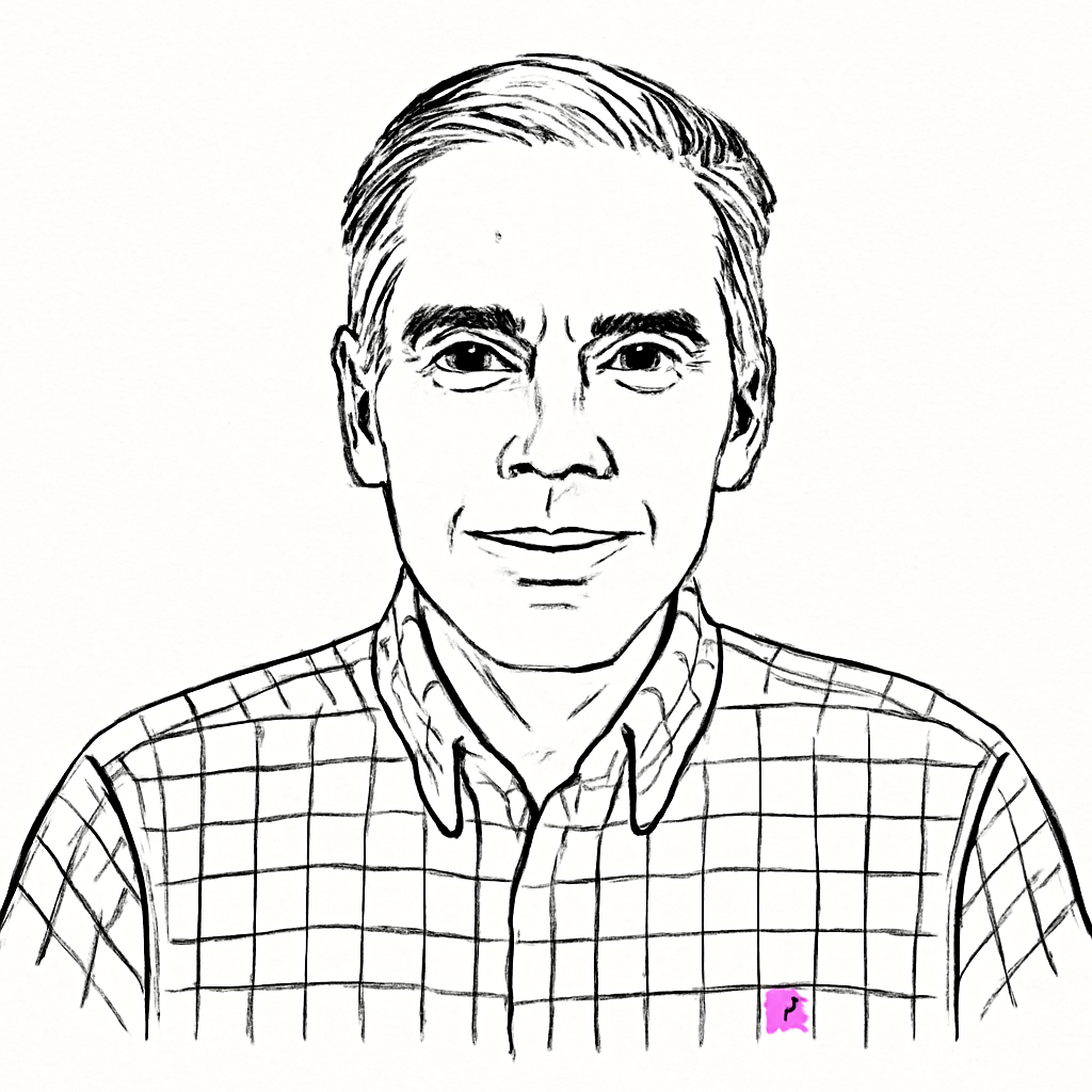 Drawn portrait of Madhu Kannan