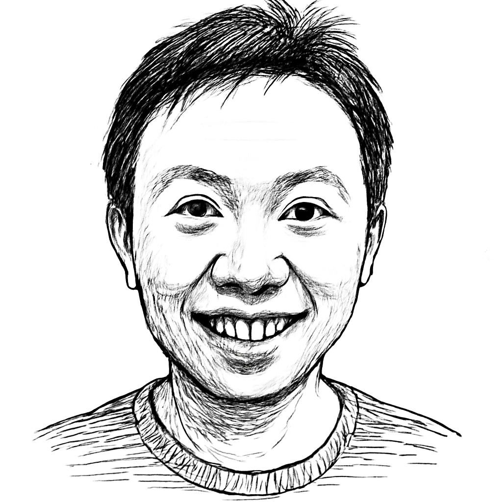 Drawn portrait of Liang Rubo