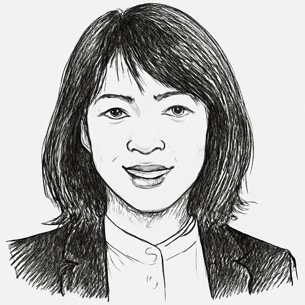 Drawn portrait of Julie Gao