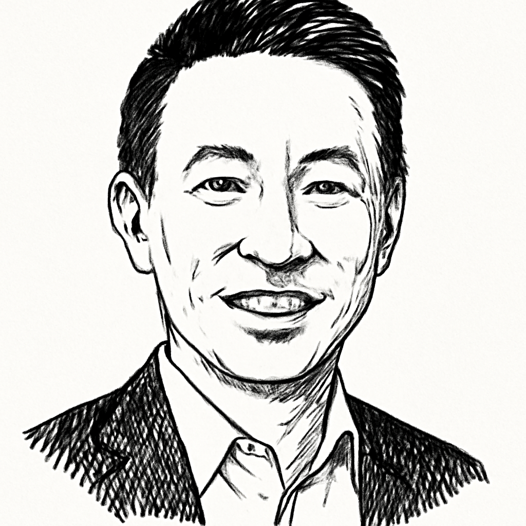 Drawn portrait of Shou Zi Chew