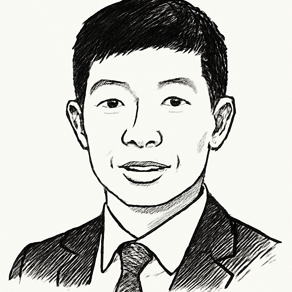 Drawn portrait of Charles Li