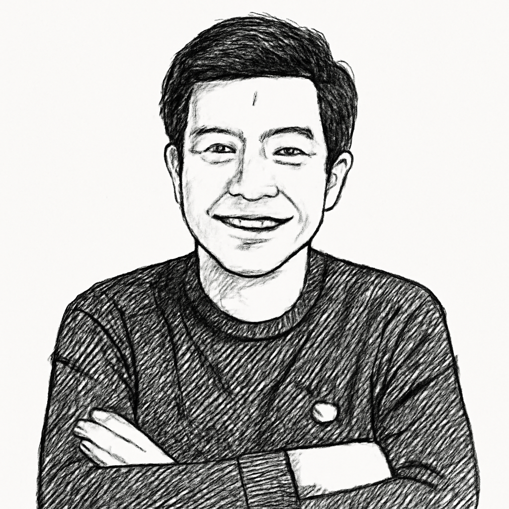 Drawn portrait of David Xie