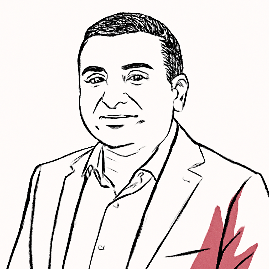 Drawn portrait of Neal Mohan