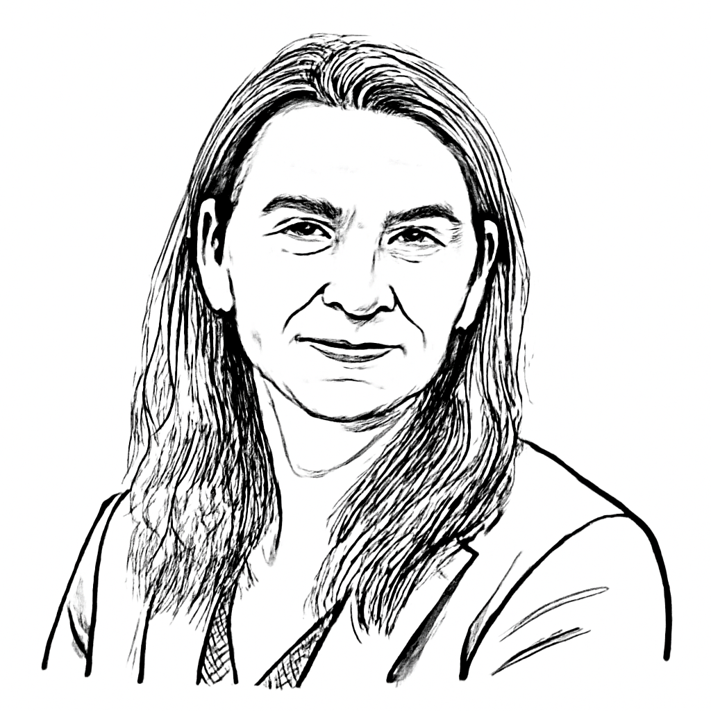 Drawn portrait of Johanna Voolich