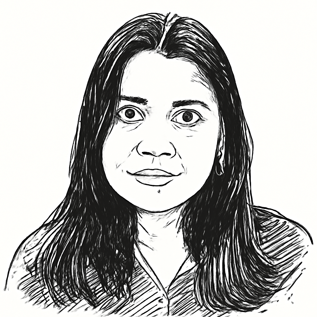 Drawn portrait of Chitra Sharma