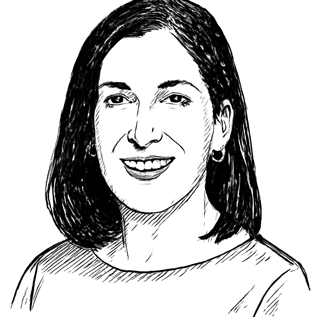 Drawn portrait of Tara Walpert Levy