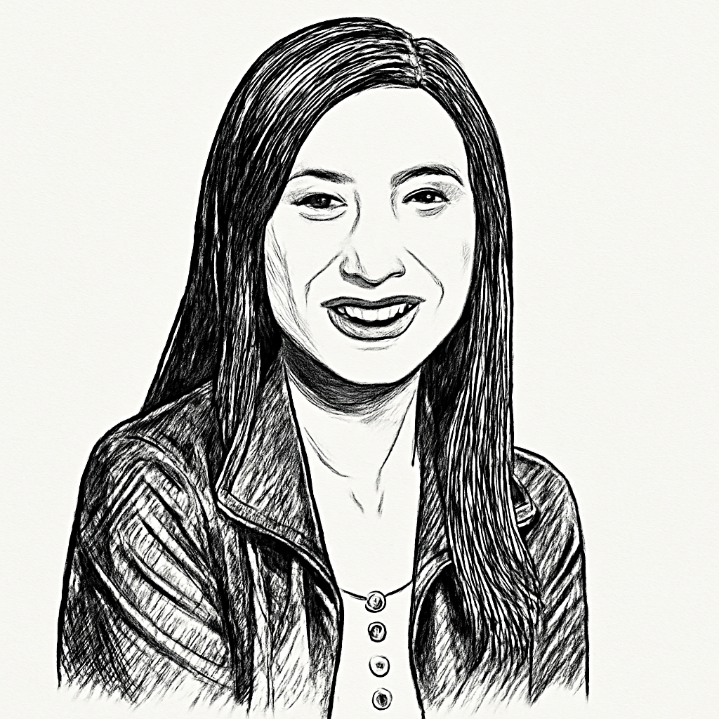 Drawn portrait of Josephine Chen