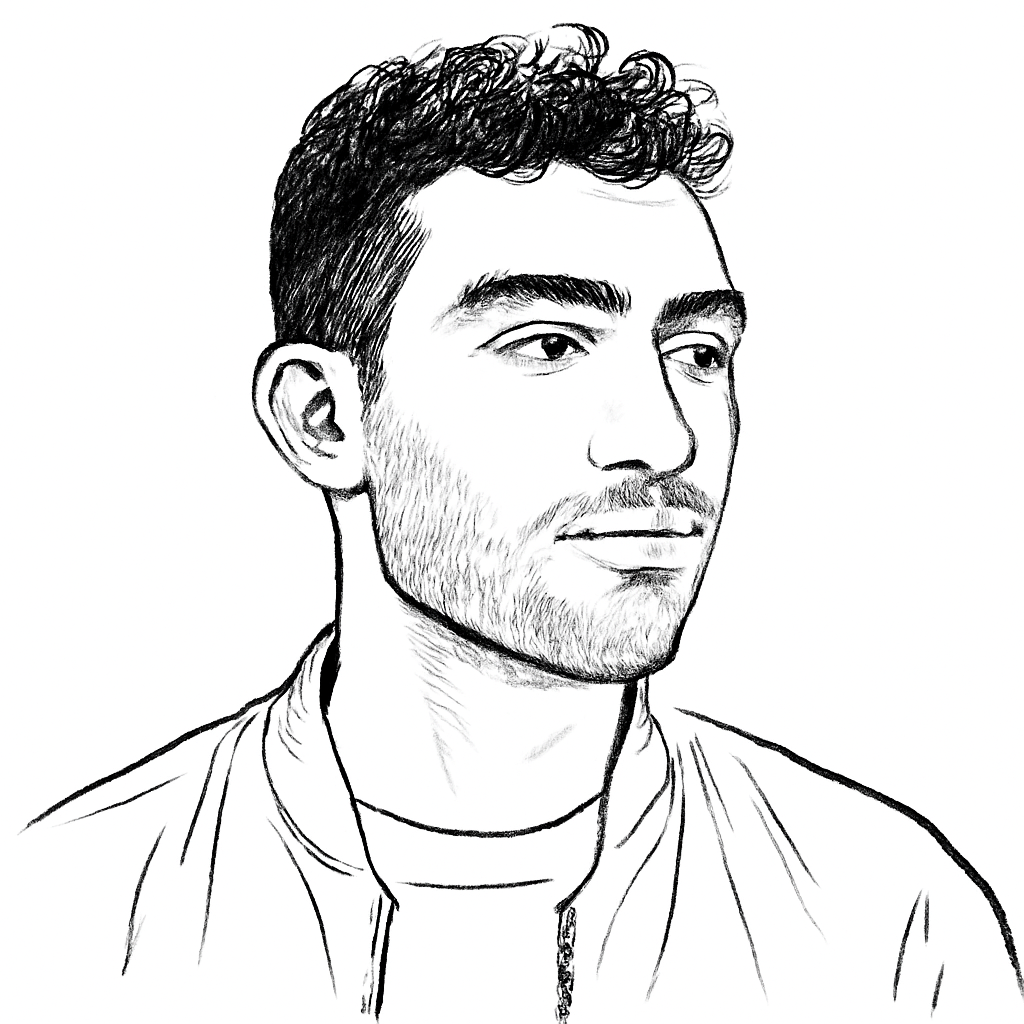 Drawn portrait of Dean Meyer