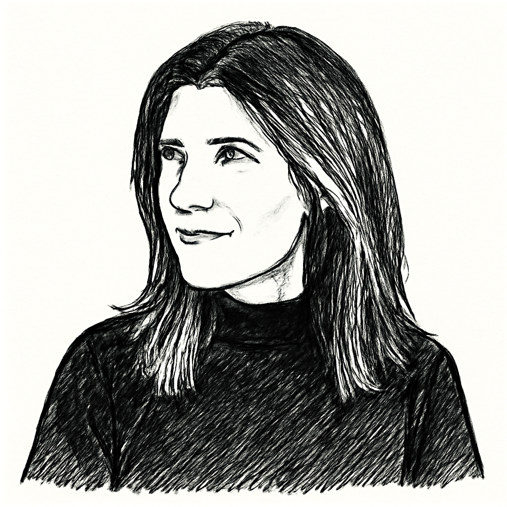 Drawn portrait of Stacey Gerber