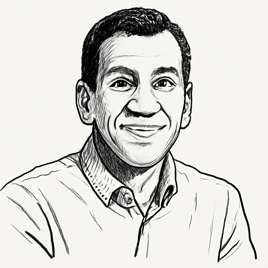 Drawn portrait of Ravi Gupta