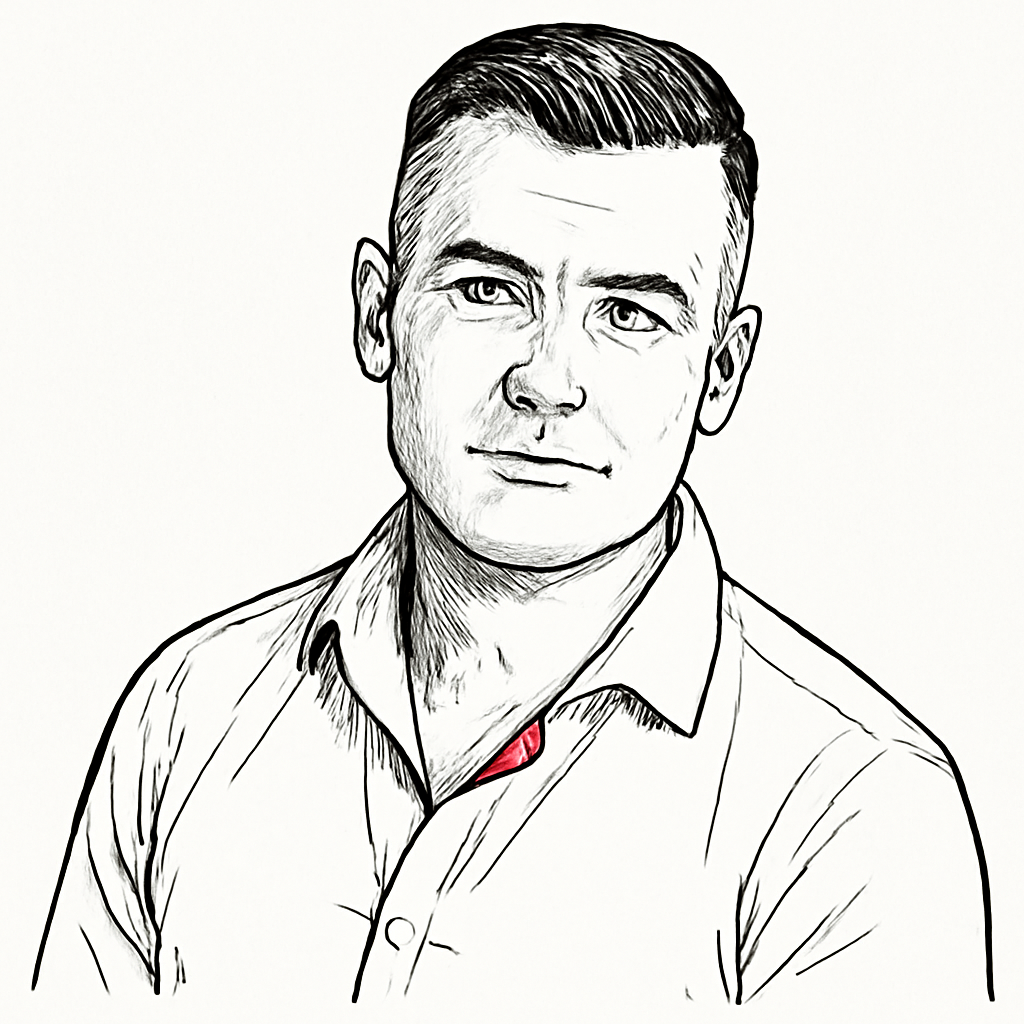 Drawn portrait of James Buckhouse