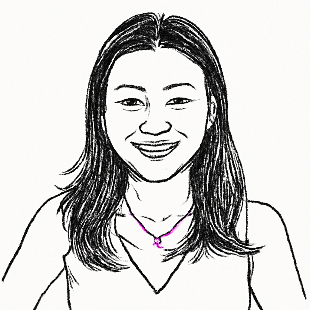 Drawn portrait of Stephanie Zhan