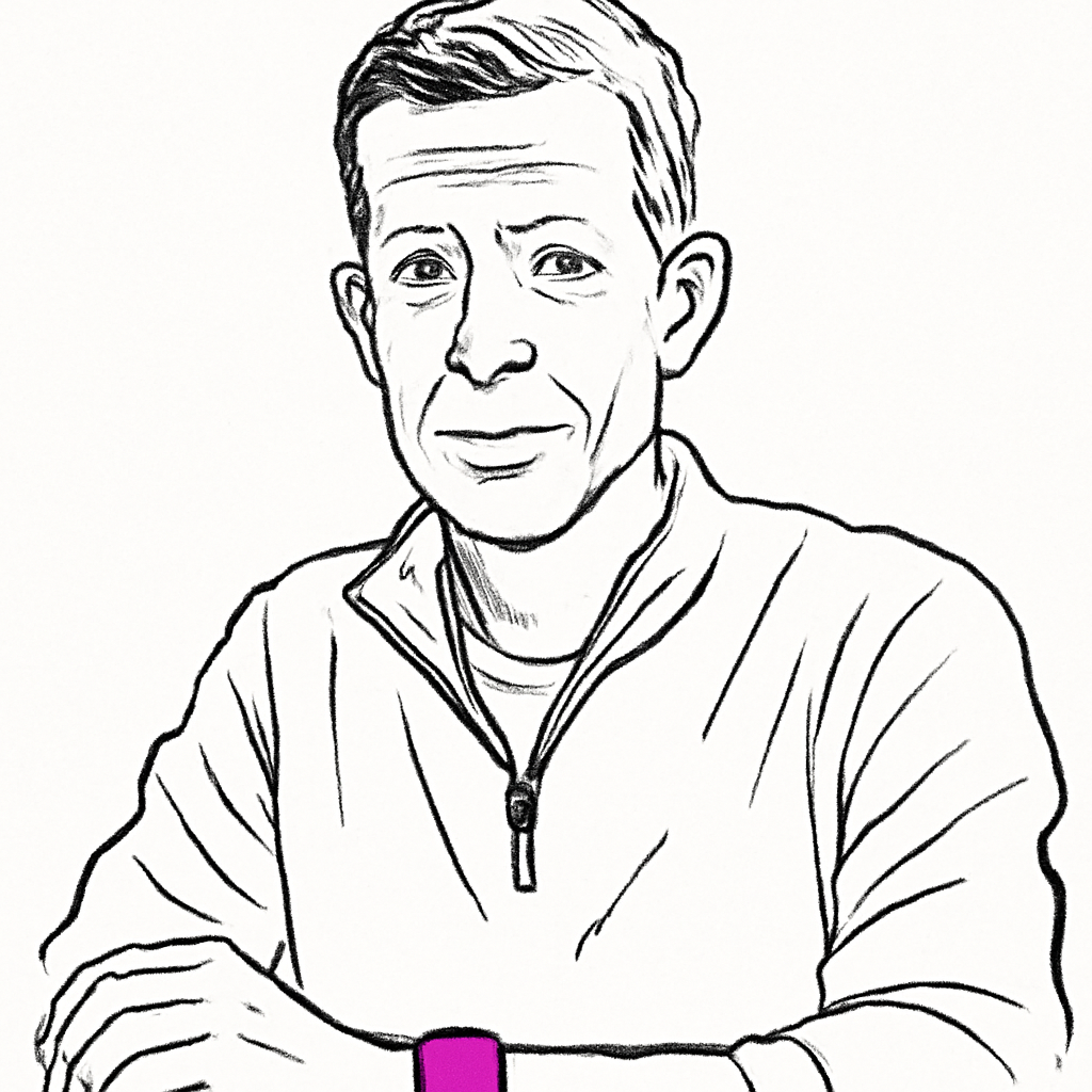 Drawn portrait of Sergio Ezama