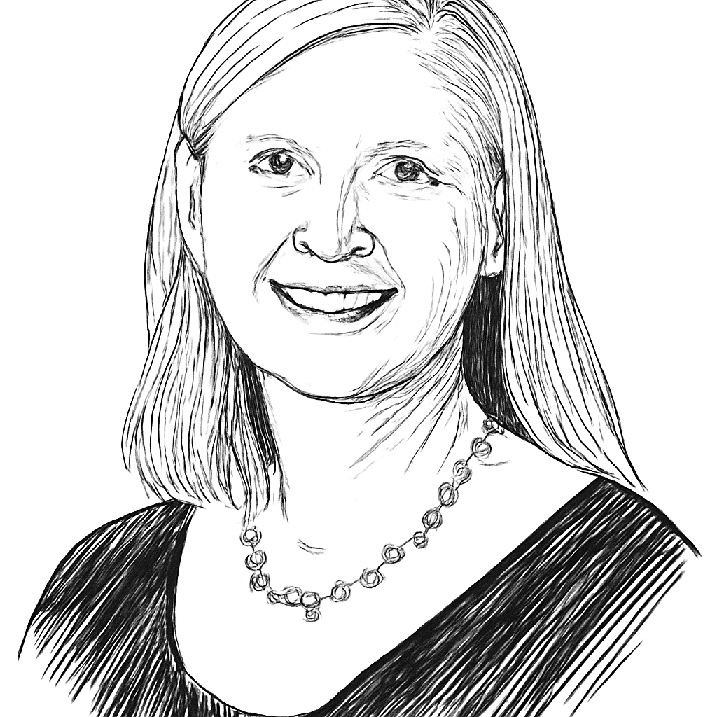 Drawn portrait of Megan Dhilla
